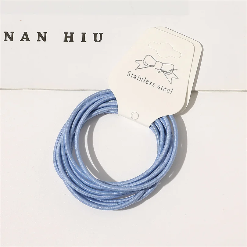 10PCS Frauen Mädchen Einfache Grund Elastische Haar Bands Krawatten Scrunchie Pferdeschwanz-halter Gummibänder Mode Stirnband Haar Zubehör – Detail 8
