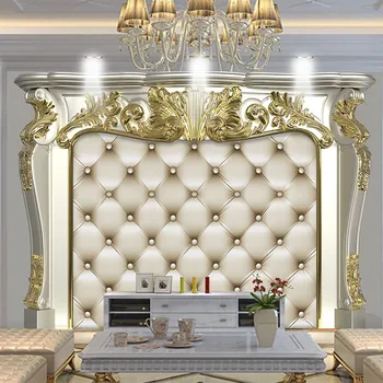 

European Style 3D Golden Pattern Soft Roll Mural Wallpaper Living Room TV Sofa Bedroom Luxury Home Decor Wall Papers 3D Frescoes