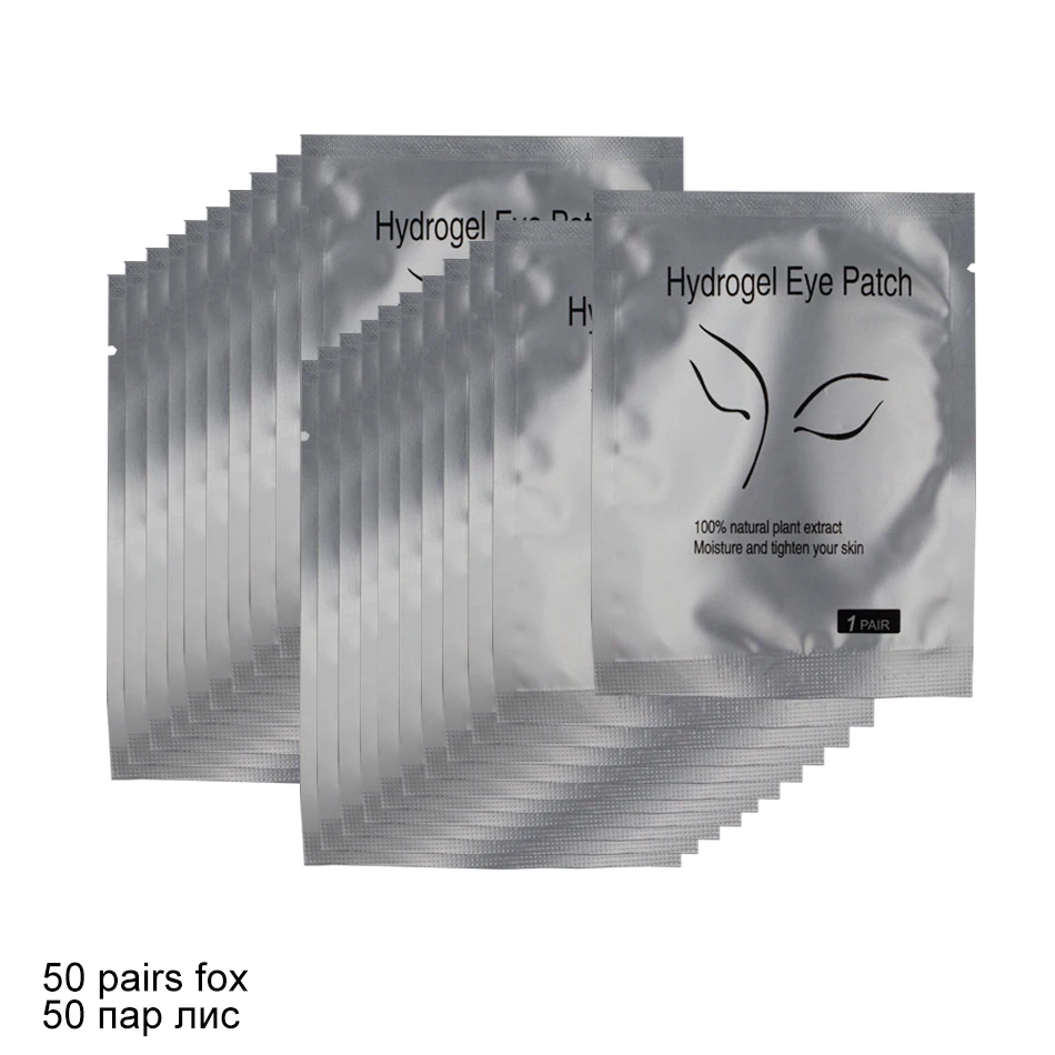 50 Pairs Fox 50/100 пар бумажные накладки для наращивания ресниц увлажняющие глазные накладки ресницы под глазные накладки привитые без ворса наклейки для глаз инструмент для макияжа - Цвет: 50 Pairs Fox