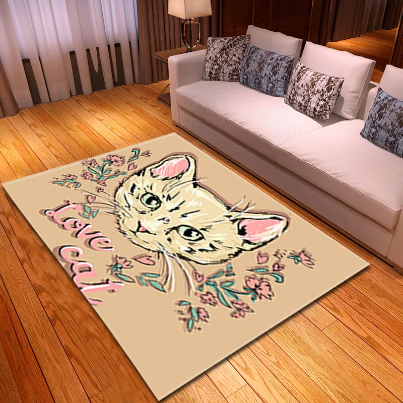 Мультяшный Кот, 3D Рисунок, ковер для детской комнаты, для игры в ползание, фланелевые коврики, пены памяти, для дома, коврики для детской спальни, ковры для гостиной - Цвет: L19010541
