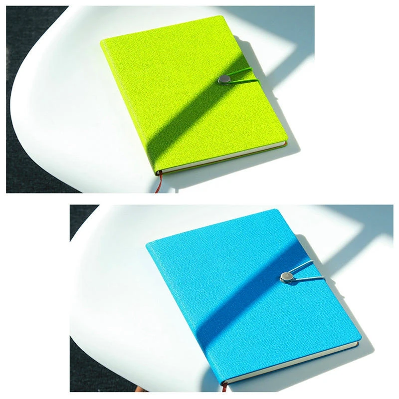 Модная простая деловая кожаная записная книжка А5, одноцветная записная книжка, блокнот-журнал ежедневник, офисные принадлежности