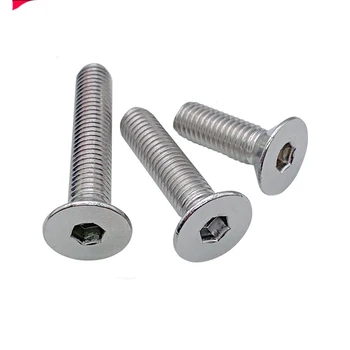 

10pcs 1/4-28 Allen countersunk head screws hexagon socket flat headel fine teeth screw mechanical bolt stainless steel DIN7991