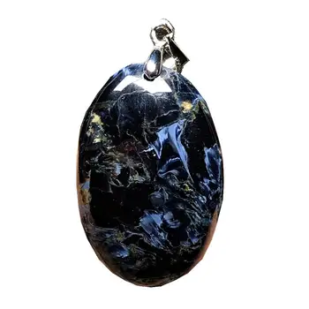 

Top Natural Blue Pietersite Necklace Pendant For Woman Lady Man Crystal 27x18x6mm Oval Beads Namibia Energy Stone Jewelry AAAAA