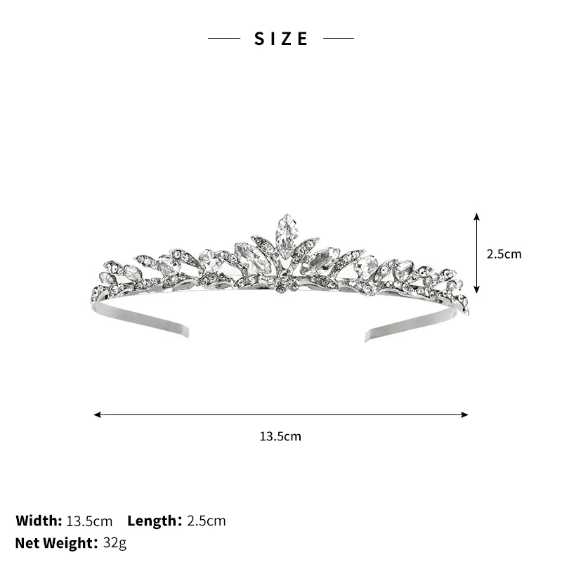 QYY Fashion Bridal Wedding Hair Jewelry Silver Color Crystal Crown and Tiara for Women Accessories Bride Headpiece Prom Gifts