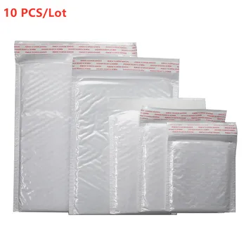 

Hot Sale10 PCS/Lot White Foam Envelope Bag Different Specifications Mailers Padded Shipping Envelope With Bubble Mailing Bag