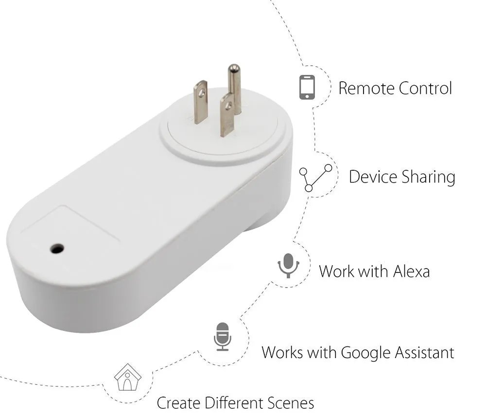 ACCKIP розетка США электрические вилки Смарт Wifi USB мощность для умного дома Wifi беспроводной Интернет пульт дистанционного управления/таймер управления