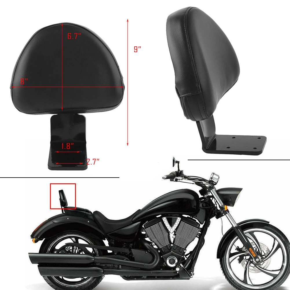 Automotive Rear Motor Black Passenger Sissy Bar Backrest Victory Vegas