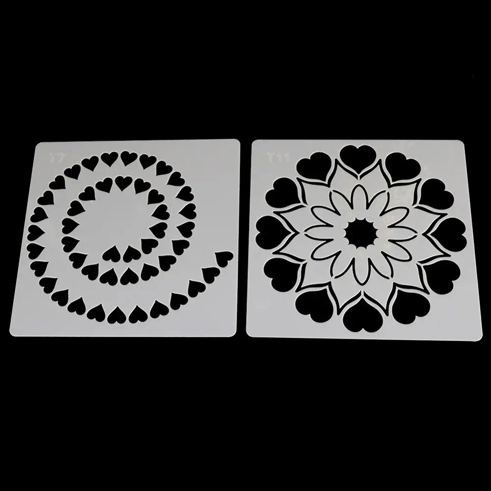 12 디자인 DIY 페인팅 스텐실 벽화 장식 스크랩북 앨범 일기 저널 드로잉, 색칠 엠보싱 템플릿