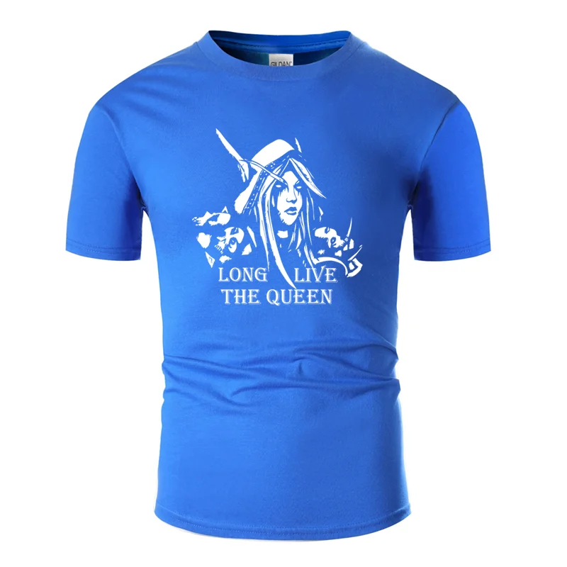 Men-Blue Забавная комическая Sylvanas Windrunner Футболка мужская Kawaii армейский зеленый Мужская футболка европейский размер S-5xl хип-хоп круглый воротник - Цвет: Men-Blue