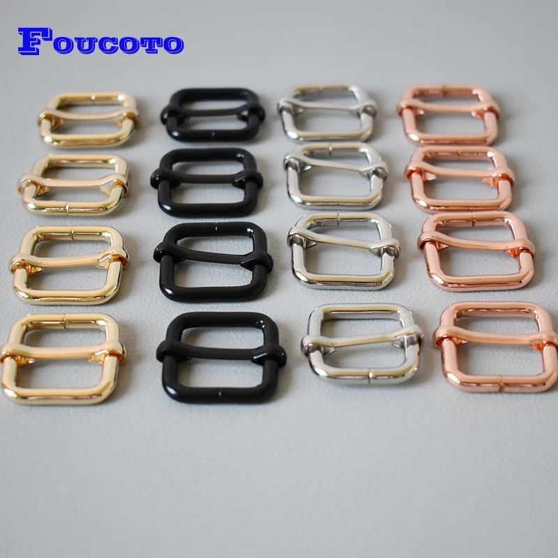 10Pcs/Lot Slide Buckle 20mm Metal Triglide Slides Rectangle Adjustable Webbing Slider For Bag Dog Collar Accessories-Four Color