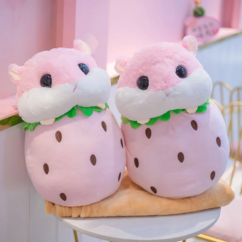 1 шт. 45 см дети милые фрукты хомяк плюшевые игрушки мягкие kawaii Плюшевые подушки клубника ананас в форме куклы для подарок на день рождения