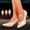 Women's Elegant Ballroom Party Modern Latin Dance Shoes Satin Prom Social Waltz Tango Dancing Heels Closed Toe Salsa Shoes DS031 1