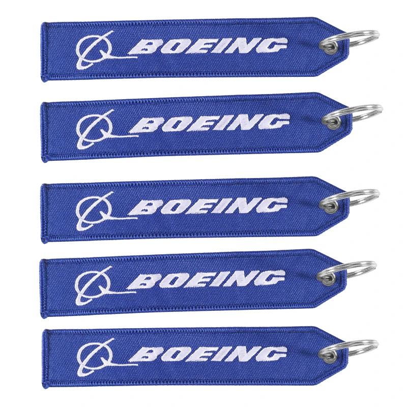 Blue Boeing Keychain Phone Straps Double-sided Embroidery Aviation Key Ring Chain for Aviation Gift Strap Lanyard for Mobile (06)