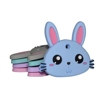 

Mabochewing 1pcs Cute Cartoon Bunny Teething Pendant Silicone Baby Teethers Handmake Dummy Clip Chain Accessories
