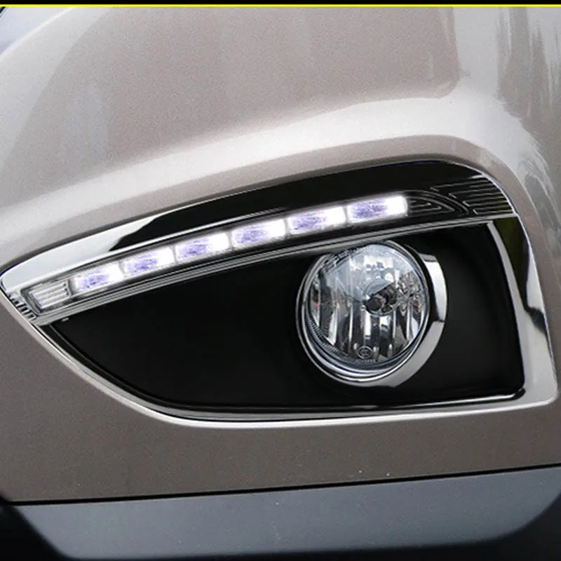2 шт. led DRL для hyundai ix35 дневные ходовые огни дневного света led 2013 2012 2011 2010 2009 противотуманные лампы сигнала поворота Светильник Цвет: желтый, белый