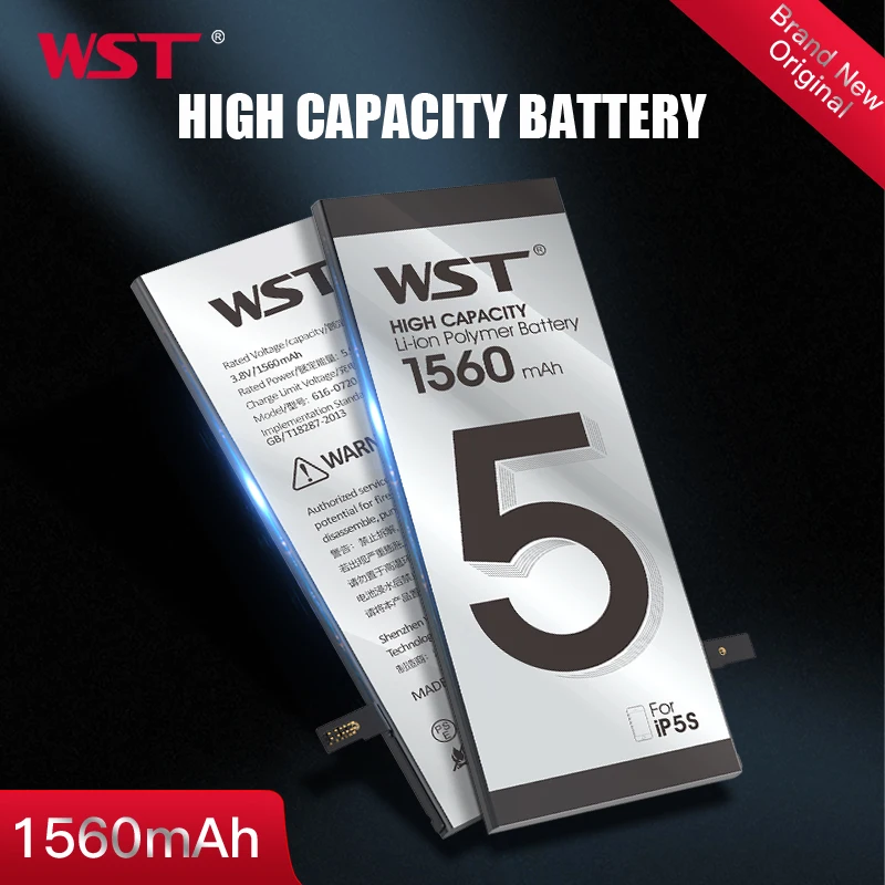 WST аккумуляторная батарея для телефона айфон 5S реальная емкость 1560 мАч содержать