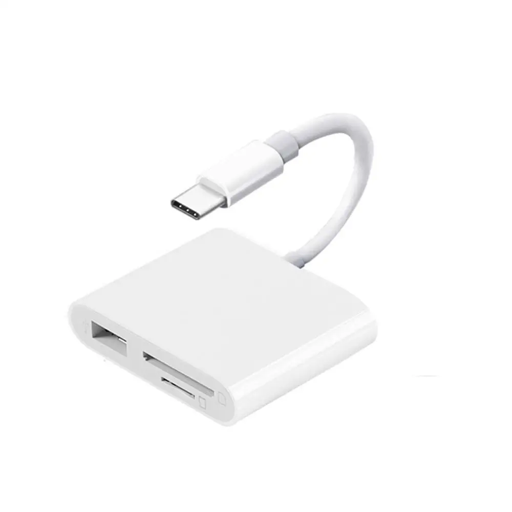 Белый Тип C до USB 3,0 SD TF Card Reader устройство чтения карт USB C разъем телефона SD TF карты памяти считыватель карт OTG Тип-C телефон ноутбук адаптер для компьютера - Цвет: Белый