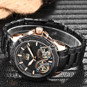 

2020 New Army Mens Watches LIGE Brand Luxury Business Automatic Mechanical Clocks Sport Watches For Man Tourbillon Wrist Watch