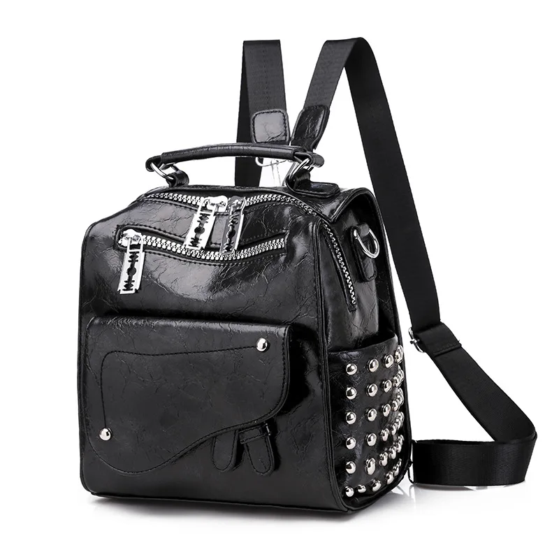 Черный Роскошный известный брендовый дизайнерский Bolsos Mujer De Marca Famosa Mochila Feminina Grande непроницаемая дамская сумка - Цвет: Черный