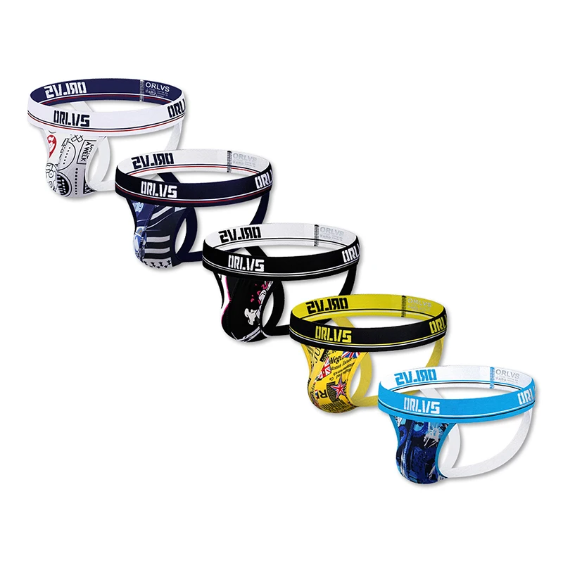 

5PCS/LOT Brand Men Underwear Cotton Sexy Gay Jockstrap Men Thong G-String Cueca Tanga Quick Dry Hollow Underpants Breathable