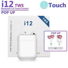 I12 מקורי TWS אלחוטי Bluetooth 5.0 אוזניות ספורט Sweatproof אוזניות מגע נייד אוזניות עבור iphone i10 i20 i30 i60(China)
