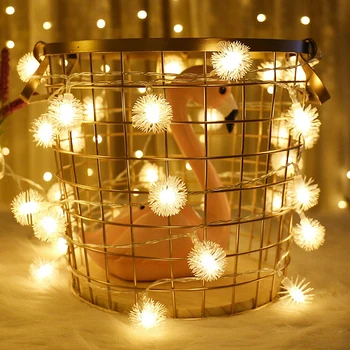 

led Dandelion Hairball light string Holiday Decoration warm white lights Halloween LED wire Light christmas decorations for home
