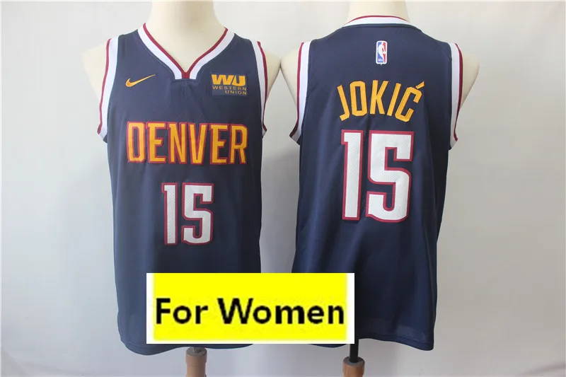 Женский бейсбольный мяч Денвер Аллен Айверсон#15 Nikola Jokic#27 Jamal Murray майки - Цвет: 3