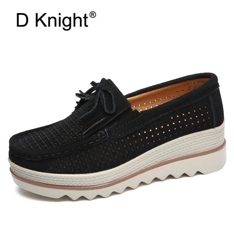 Spring Summer Women Pumps Soft Outsole Black Platform Work Shoes Woman Plus Size Female Wedges Single High Heels Pumps Shoes New