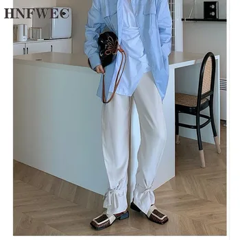 

High Waist Pants Fashion Women Elastic Waist Goddess Fan 2020 Autumn Elegant Casual Style Loose Full Length Pants P592