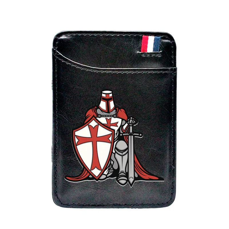 

Fashion Digital Printing Order of the Temple Pu Leather Magic Wallets Classic Knight Money Clips Card Purse Thin Cash Holder