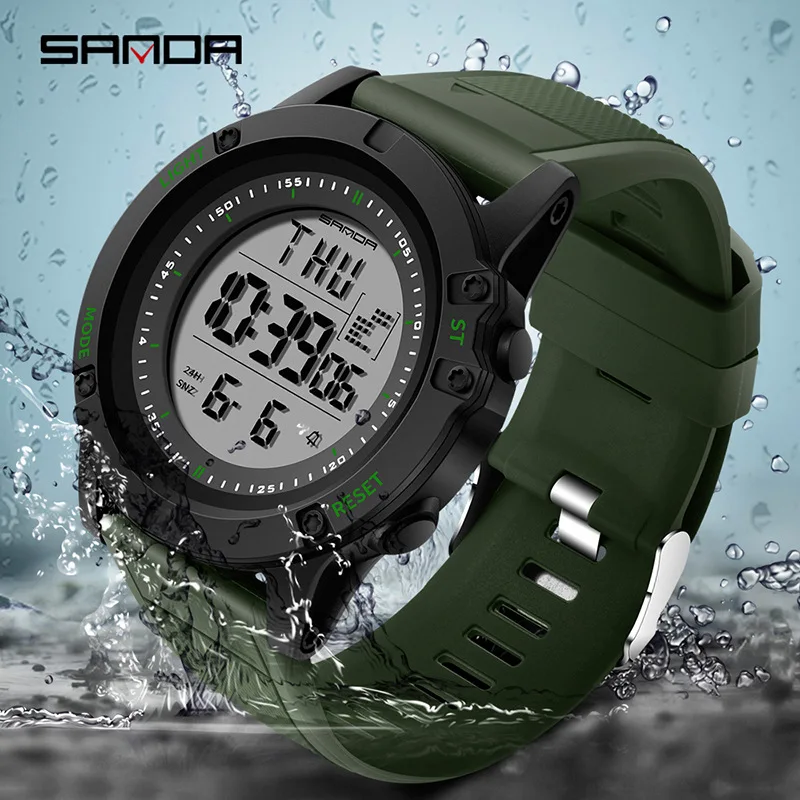 

SANDA Multi-functional Electronic Watch Men And Women Sports Watch Waterproof Night Light Students Fashion Watch