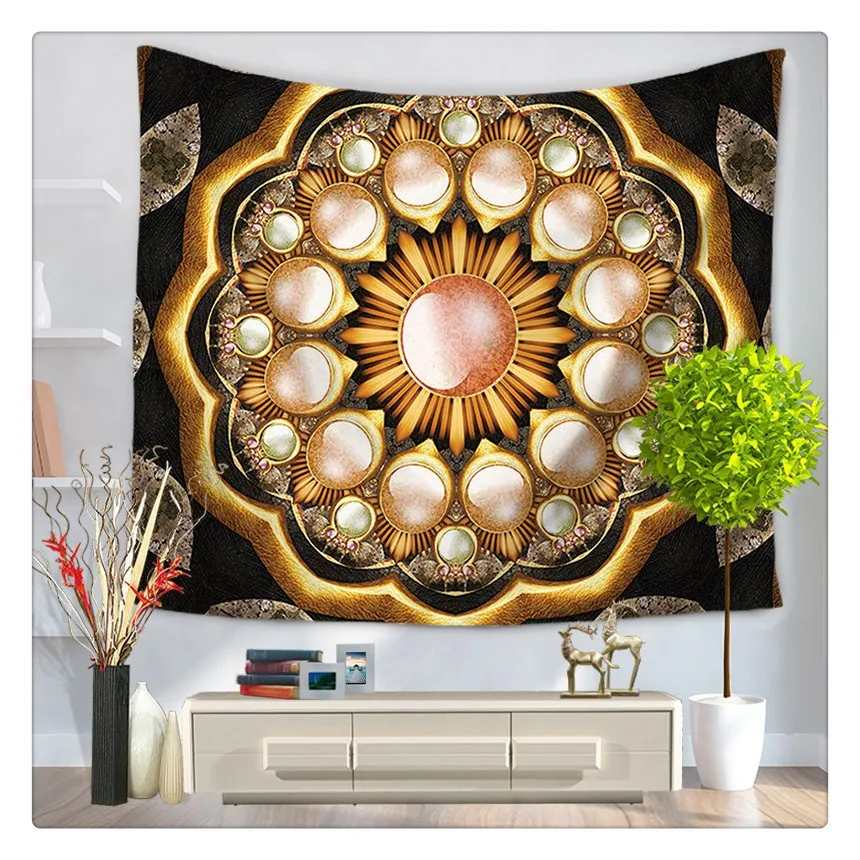 Thregost Colorful Mandala Tapestry Wall Hanging Polyester Printed Woven Wall Tapestries Indian Table Cloths Large Size Tapestry