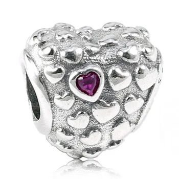 

New 925 Sterling Silver Bead Charm Mum In A Million Embellished With Raised Hearts Beads Fit Pandora Bracelet Bangle Diy Jewelry