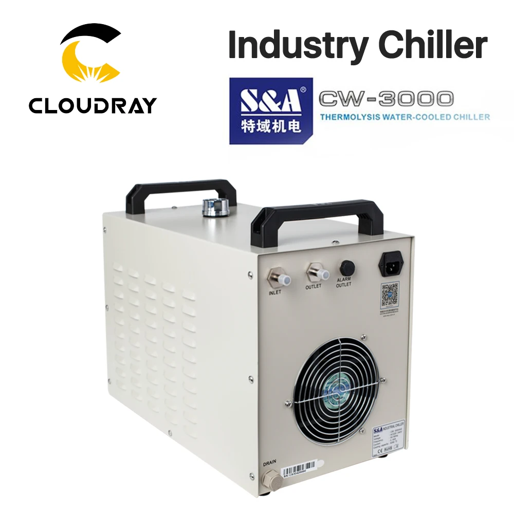 Промышленный водяной охладитель Cloudray S & A CW3000 для CO2 лазерной гравировальной