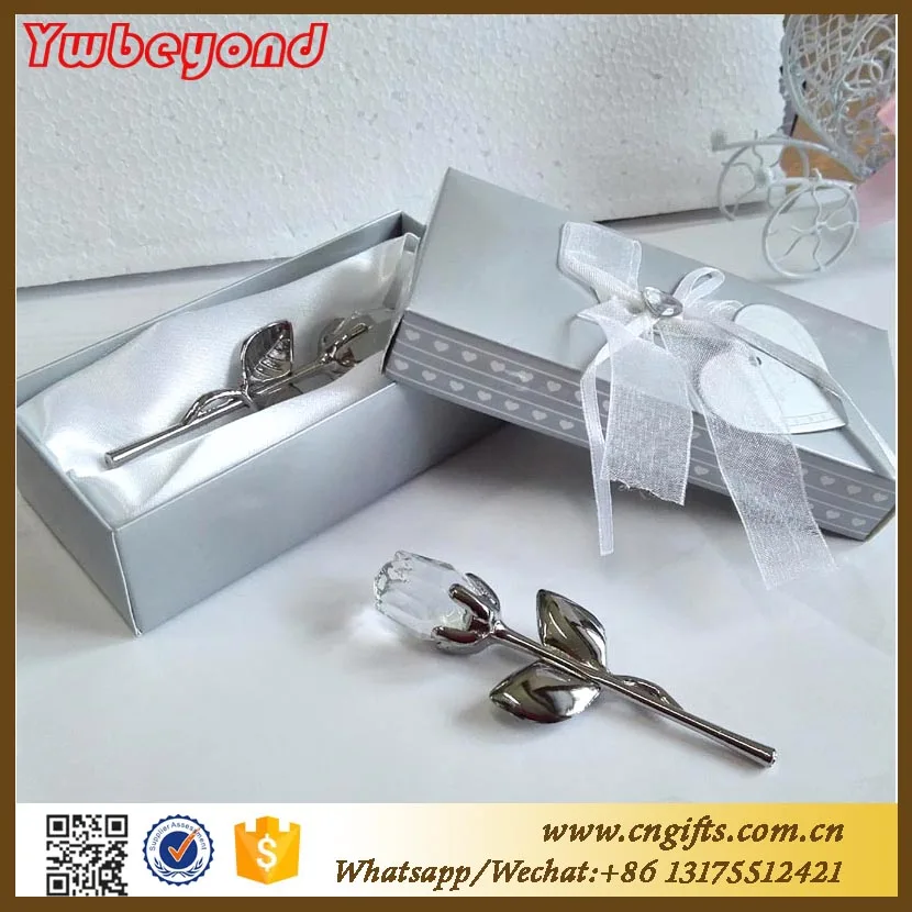 silver-transparent Ywbeyond 50 шт./лот хрусталь K9 Роза цветочная композиция в подарочной коробке Свадебные украшения день рождения двери сувениры - Цвет: silver-transparent