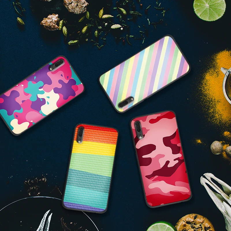 Граффити однотонные полосы для huawei Y6 Y7 Y9 Prime 2019 Коврики 10 20 Pro Nova2 3 4 Lite Nova 2i 3i 5i