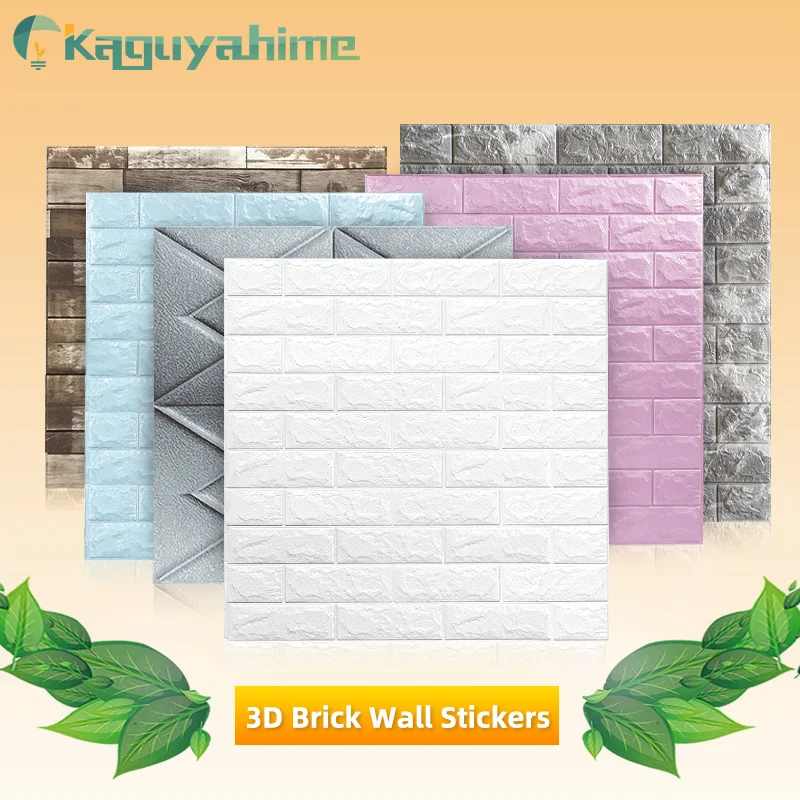 Kaguyahime 3D кирпичные настенные наклейки DIY водонепроницаемые самоклеящиеся обои ТВ