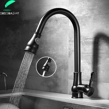 

Russia's Big Promotion Wholesale and Retail Deck Mounted kitchen Sink Faucet Swivel Spout Pull Out Mixer Tap