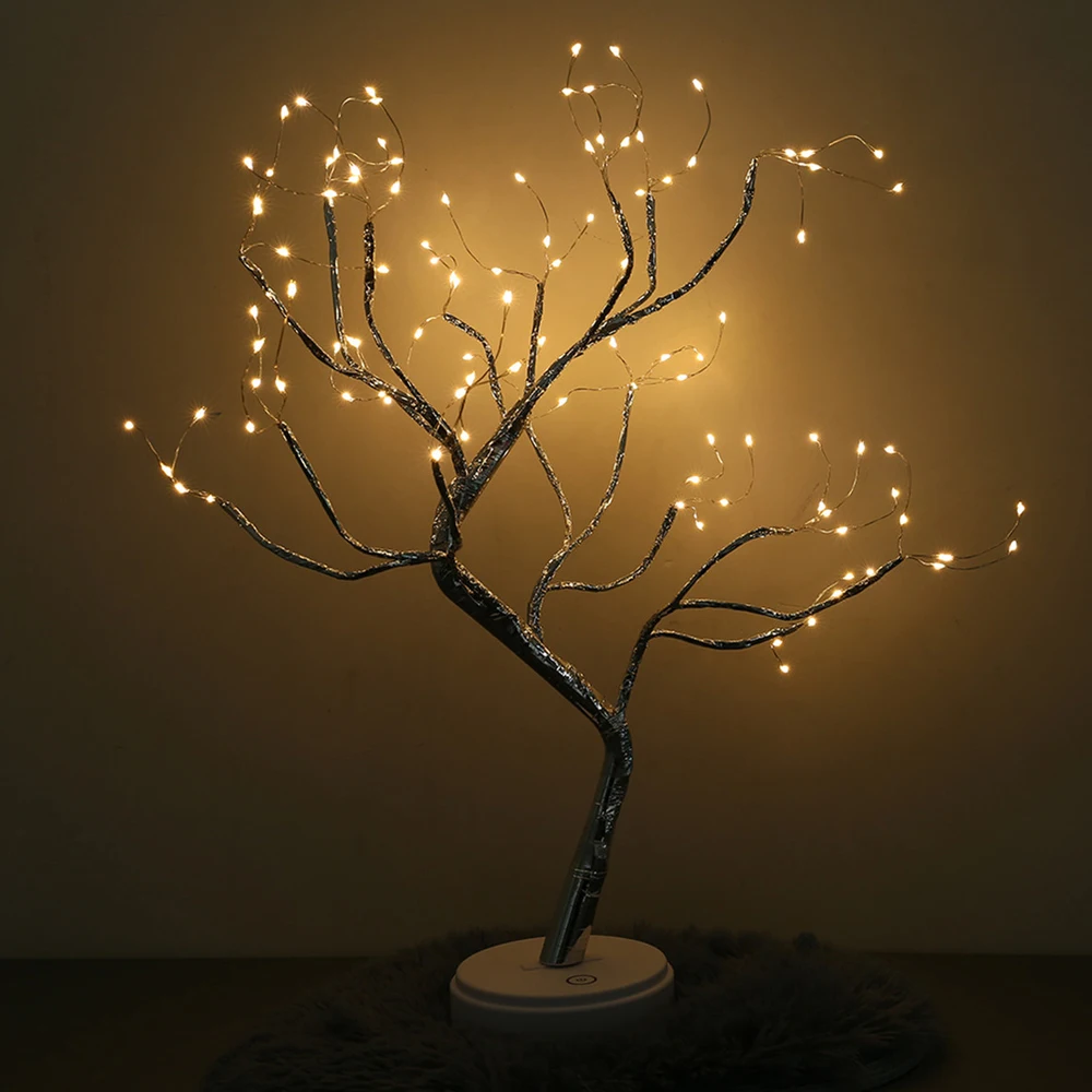 Touch Control LED Lights 108LED Simulation Tree Lights USB Tree Lights For Family Christmas Decorative LED copper Line Lights 11