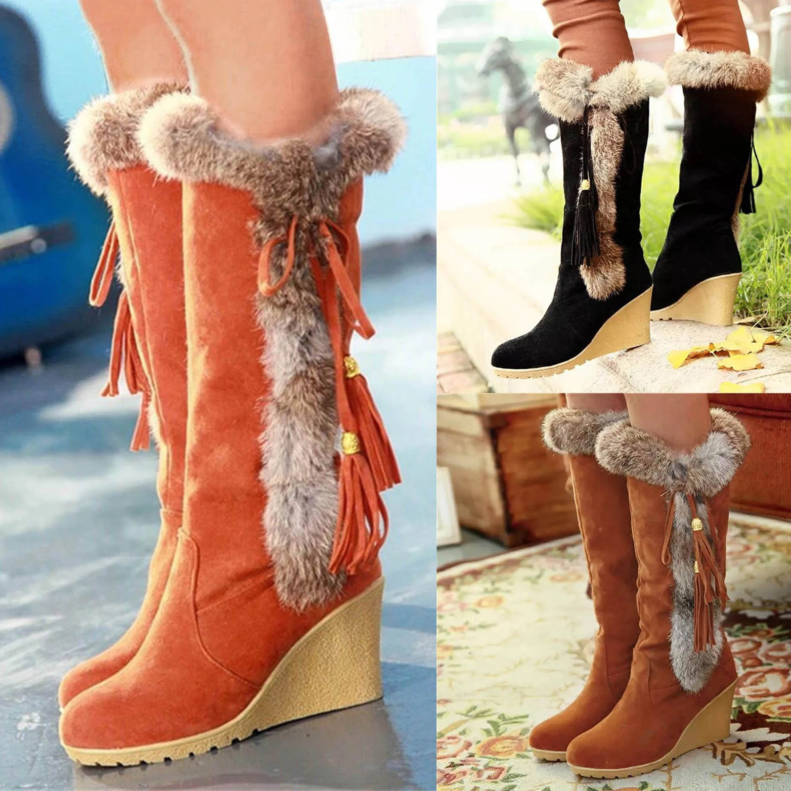 Vrouwen Nieuwe Mode Snowboots Helling Hak Lange Buis Cover Voet Harige  Warme Laarzen Comfy Modieuze Ontwerp Schoenen Salto Alto in  Voorraad|Mid-Calf Boots| - AliExpress