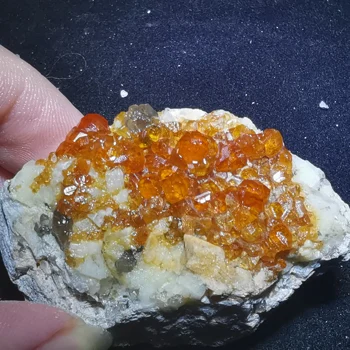 

49.5g.Rare natural garnet crystal hexagonal point feldspar mica brass multi mineral crystal symbiotic halo energy healing