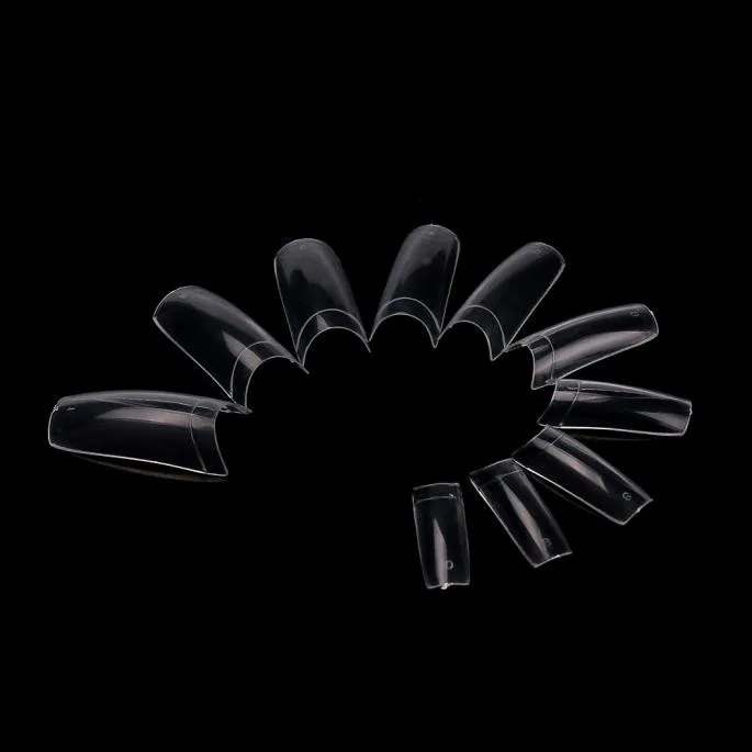 Модные женские 500 шт капсульные наконечники прозрачные французские накладные УФ-гель для дизайна ногтей ультра гибкий размер упаковка наконечников поддельные ногти