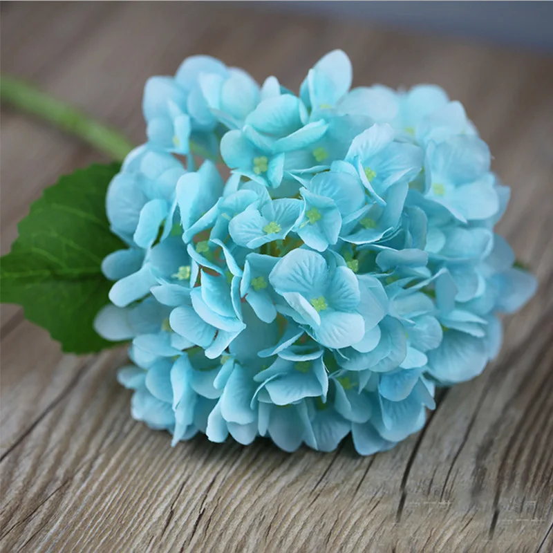 Light-blue Шелковые цветы Гортензия Свадебный Стол Настенный декор искусственная Гортензия цветы осень домашний стол ваза DIY Декор Simutation цветочный - Цвет: Light-blue