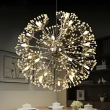 Хрустальный подвесной светильник в виде одуванчика для кухни, столовой, подвесной светильник для дома, светодиодный светильник на ветке дерева