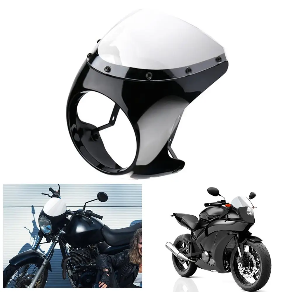 Универсальный 7 &quotголовной обтекатель Ретро Cafe Racer руль Экран лобовое
