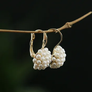 

Romantic Gold Color Womens' Dangle Earrings Handmake Natural Fresh Water Pearls for Woman Best Gift Wedding Drop Earring Jewelry