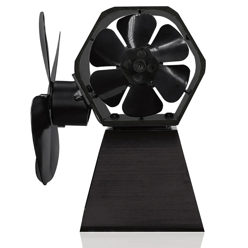 Черный камин 4 лопасти вентилятор для печи, работающий от тепловой энергии бревна деревянная горелка экологичный тихий вентилятор дома эффективное распределение тепла