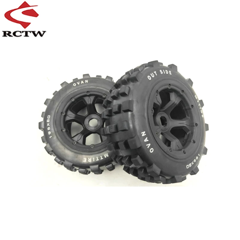 1/5 Scale RC Car Parts Front or Rear Knobby Wheel Tyres FOR KM ROFUN ...