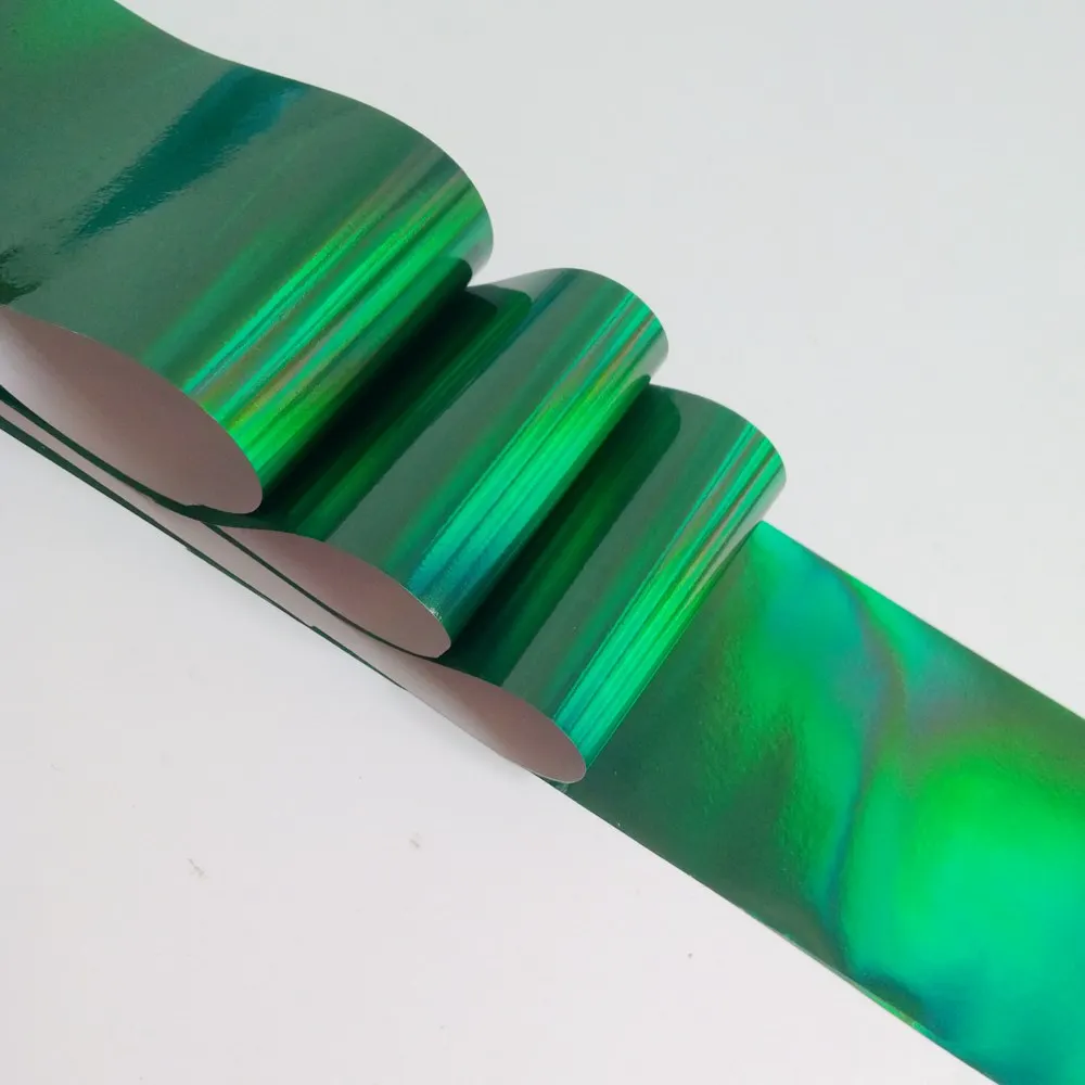 100 см голографическая темно-зеленая фольга для перевода на ногти с эффектом Авроры наклейки для ногтей Сделай Сам лазерная наклейка для маникюра