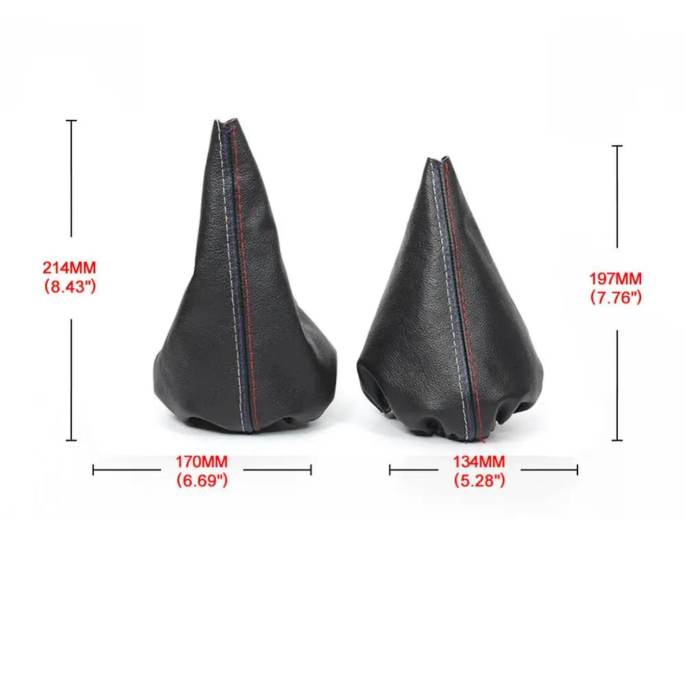 2pcs/set: Car Shift Gear Stick Cover Handbrake Gaiter Shift Boot Leather Cover Boot For BMW 3 Series E36 E46 M3